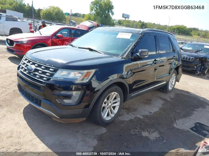 2016 Ford Explorer Xlt VIN: 1FM5K7D8XGGB63468 Lot: 40533739