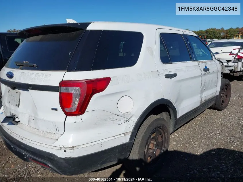 2016 Ford Explorer Police Interceptor VIN: 1FM5K8AR8GGC42348 Lot: 40562551