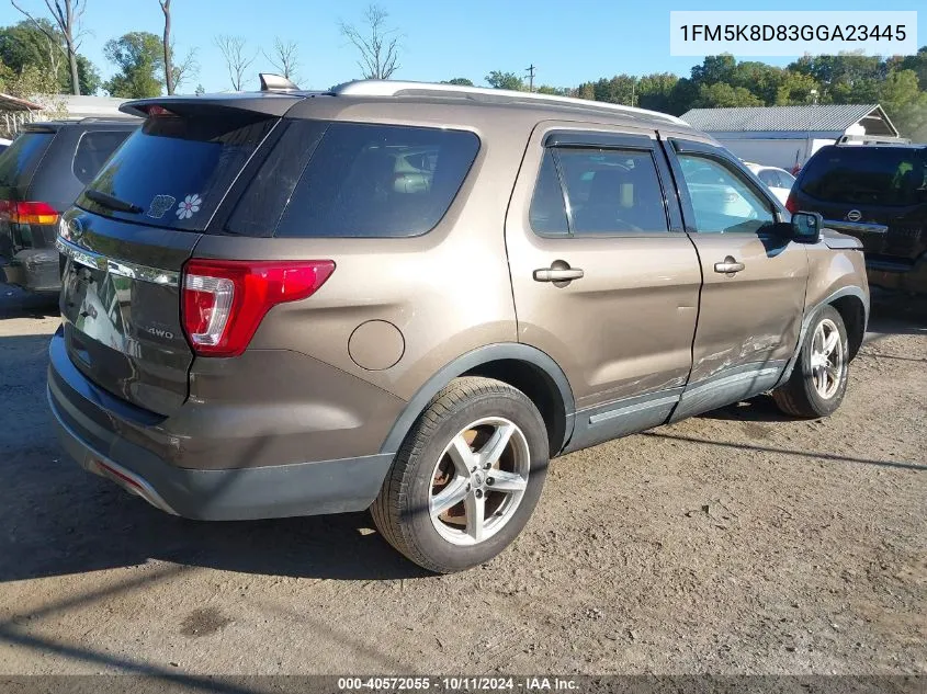 2016 Ford Explorer Xlt VIN: 1FM5K8D83GGA23445 Lot: 40572055