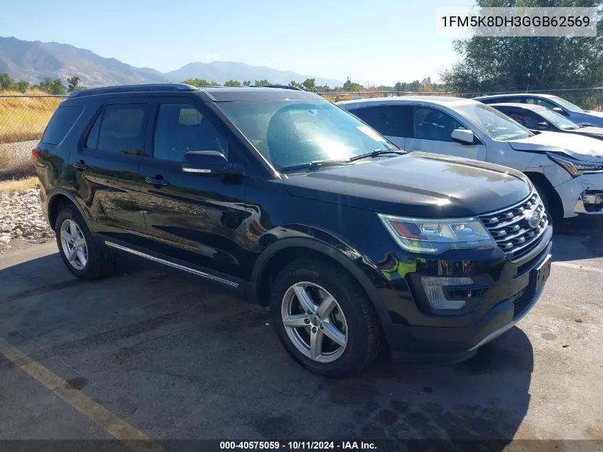 2016 Ford Explorer Xlt VIN: 1FM5K8DH3GGB62569 Lot: 40575059