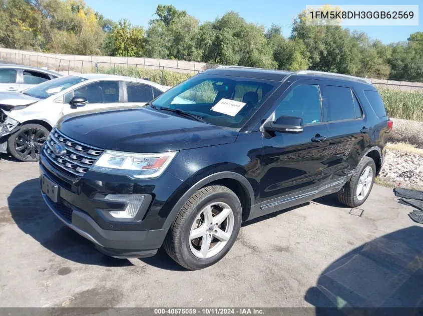 2016 Ford Explorer Xlt VIN: 1FM5K8DH3GGB62569 Lot: 40575059