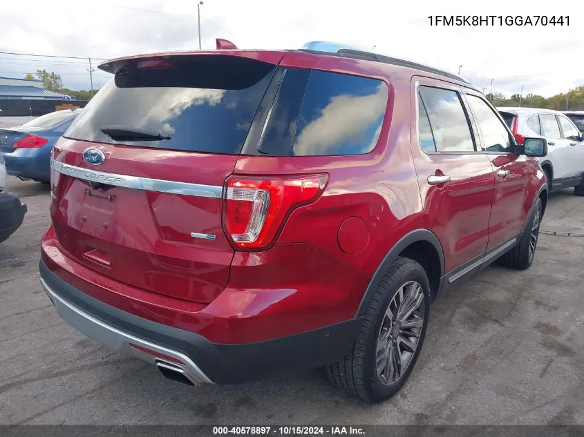 2016 Ford Explorer Platinum VIN: 1FM5K8HT1GGA70441 Lot: 40578897