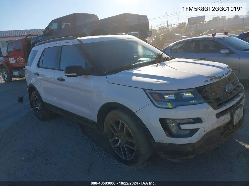 2016 Ford Explorer Sport VIN: 1FM5K8GT2GGC10191 Lot: 40583006