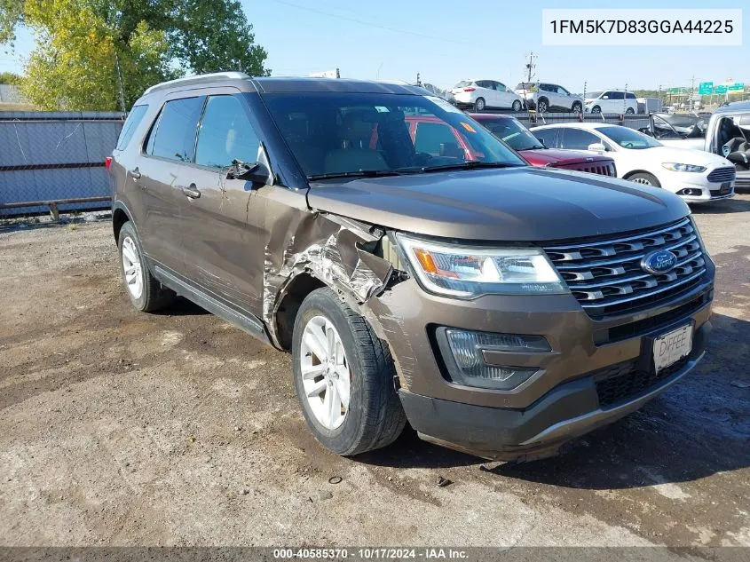 2016 Ford Explorer Xlt VIN: 1FM5K7D83GGA44225 Lot: 40585370