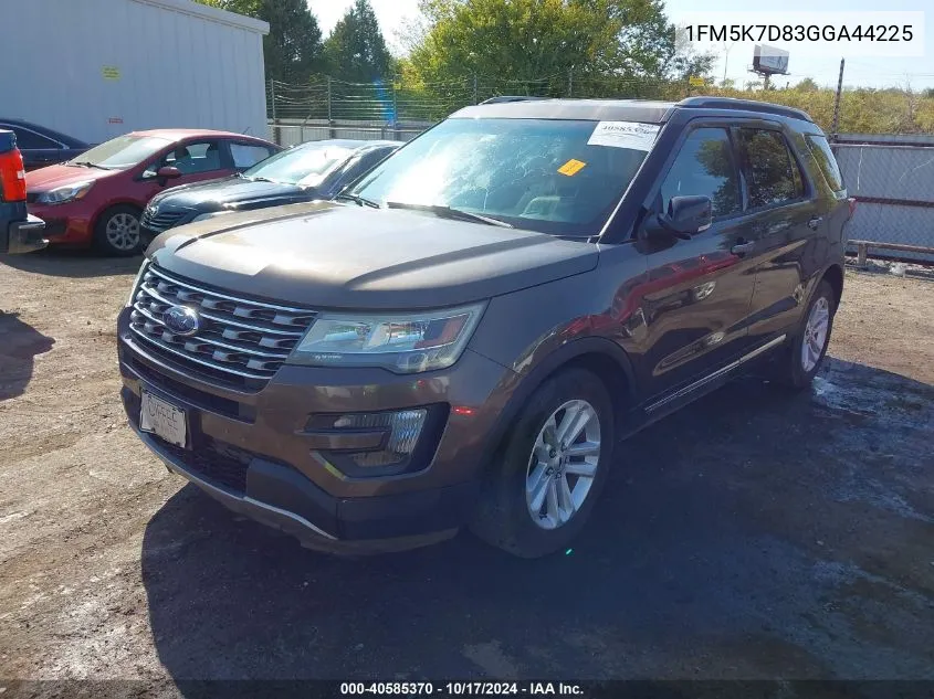 2016 Ford Explorer Xlt VIN: 1FM5K7D83GGA44225 Lot: 40585370