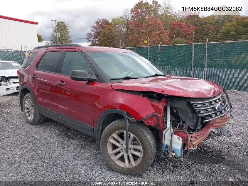 2016 Ford Explorer VIN: 1FM5K8B84GGC32082 Lot: 40588483