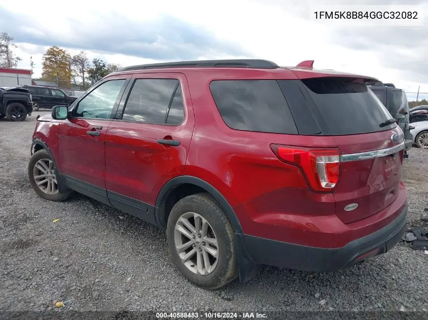 2016 Ford Explorer VIN: 1FM5K8B84GGC32082 Lot: 40588483