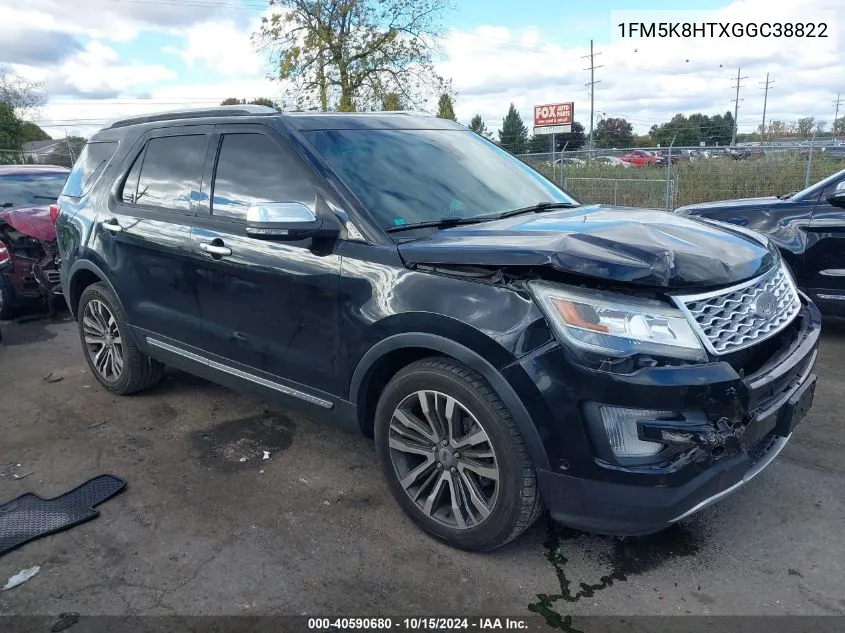 2016 Ford Explorer Platinum VIN: 1FM5K8HTXGGC38822 Lot: 40590680