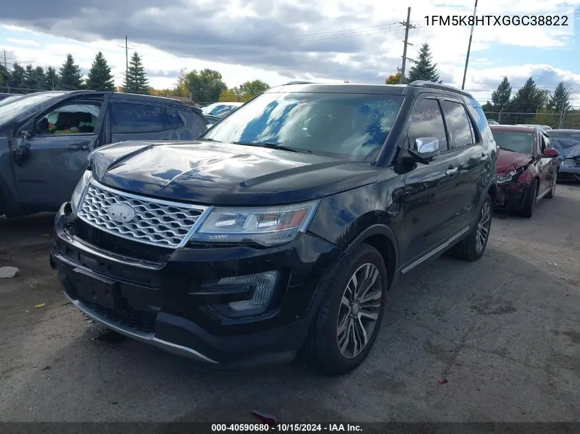 2016 Ford Explorer Platinum VIN: 1FM5K8HTXGGC38822 Lot: 40590680