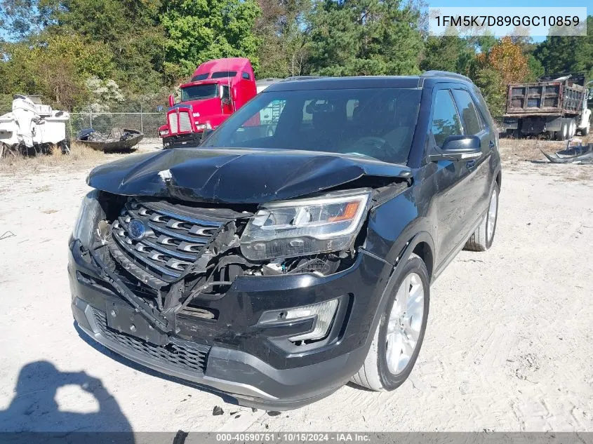 2016 Ford Explorer Xlt VIN: 1FM5K7D89GGC10859 Lot: 40590751