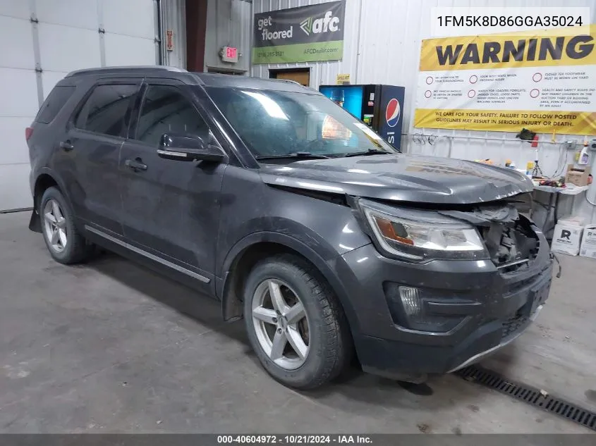 2016 Ford Explorer Xlt VIN: 1FM5K8D86GGA35024 Lot: 40604972