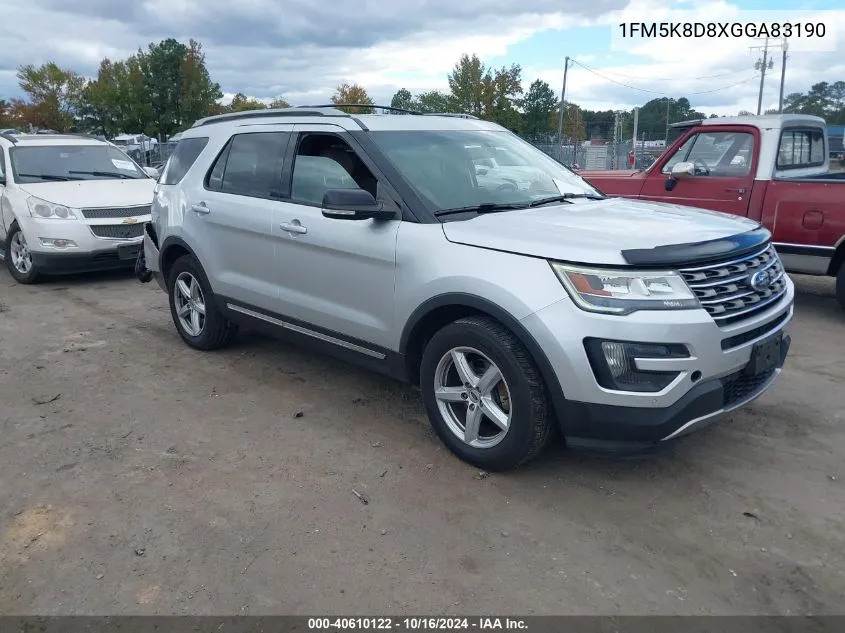 1FM5K8D8XGGA83190 2016 Ford Explorer Xlt