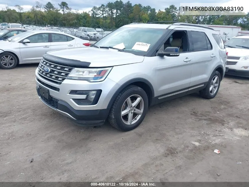 1FM5K8D8XGGA83190 2016 Ford Explorer Xlt