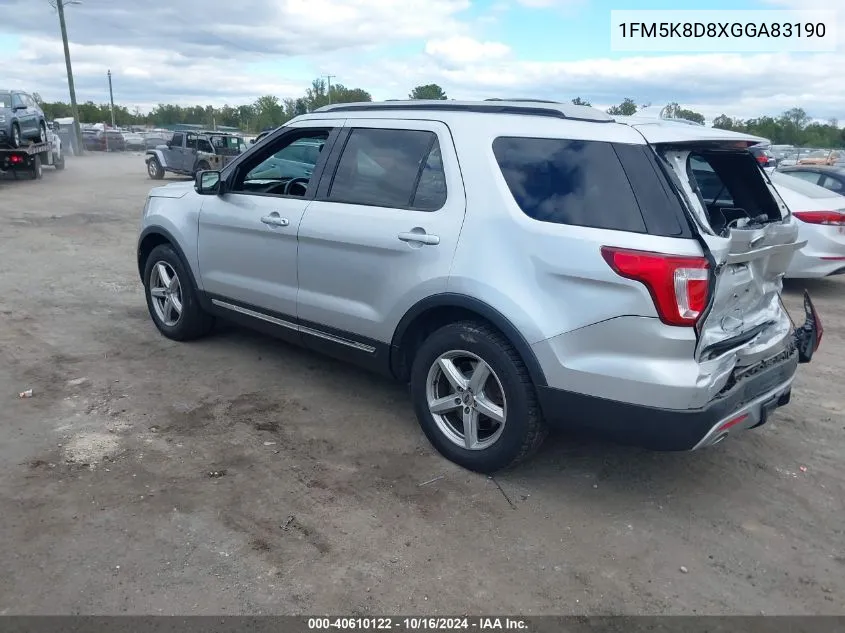 1FM5K8D8XGGA83190 2016 Ford Explorer Xlt