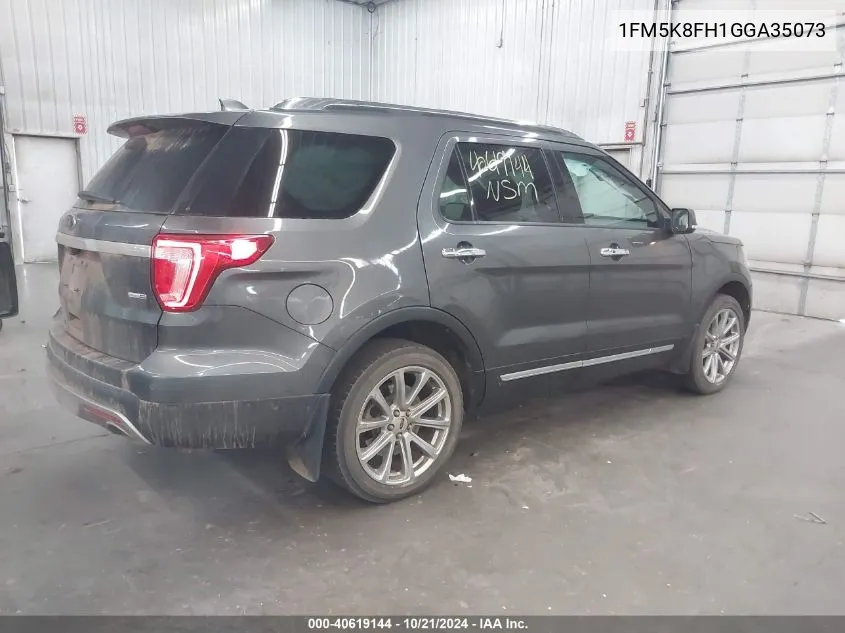 2016 Ford Explorer Limited VIN: 1FM5K8FH1GGA35073 Lot: 40619144