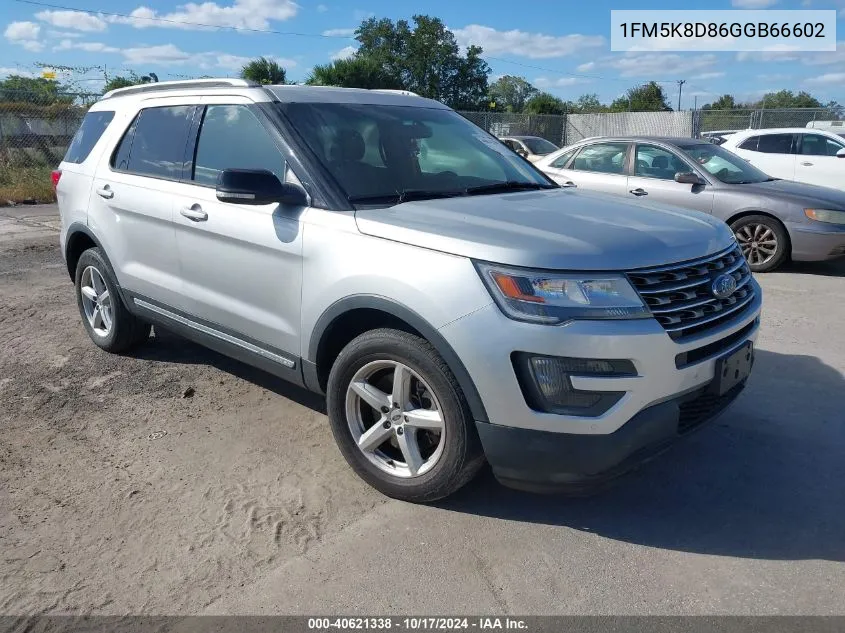 2016 Ford Explorer Xlt VIN: 1FM5K8D86GGB66602 Lot: 40621338