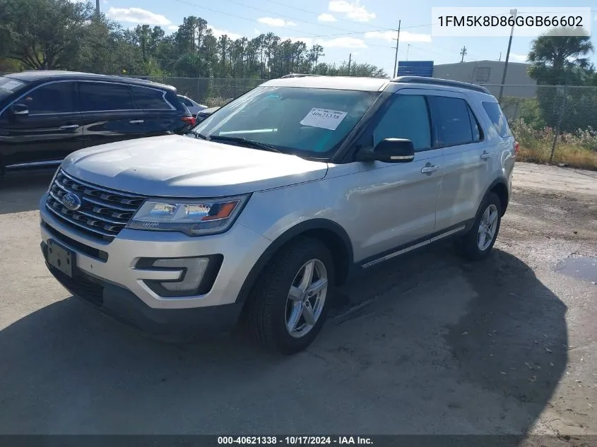 2016 Ford Explorer Xlt VIN: 1FM5K8D86GGB66602 Lot: 40621338