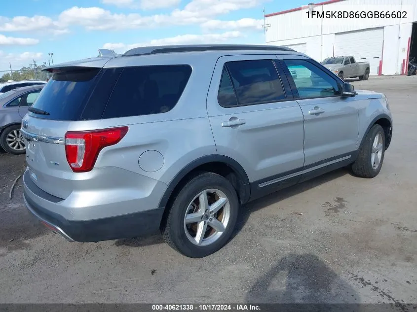 2016 Ford Explorer Xlt VIN: 1FM5K8D86GGB66602 Lot: 40621338