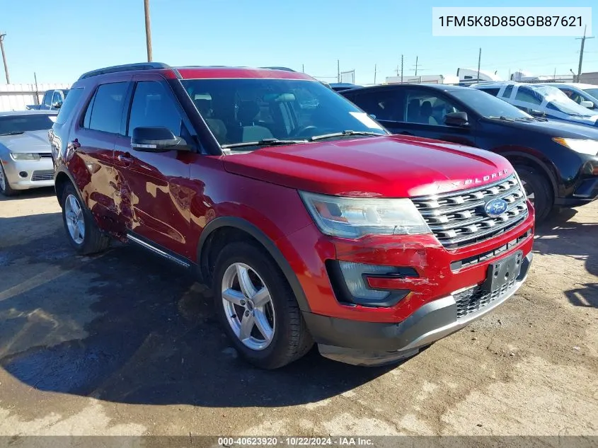 2016 Ford Explorer Xlt VIN: 1FM5K8D85GGB87621 Lot: 40623920