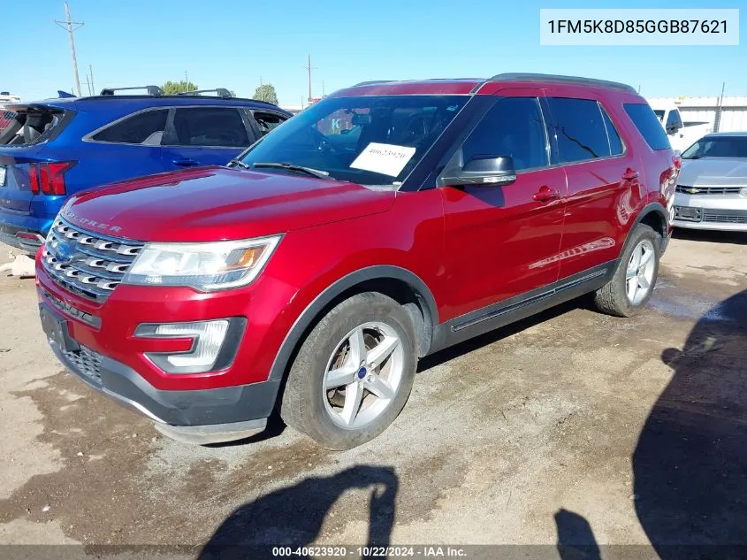 2016 Ford Explorer Xlt VIN: 1FM5K8D85GGB87621 Lot: 40623920