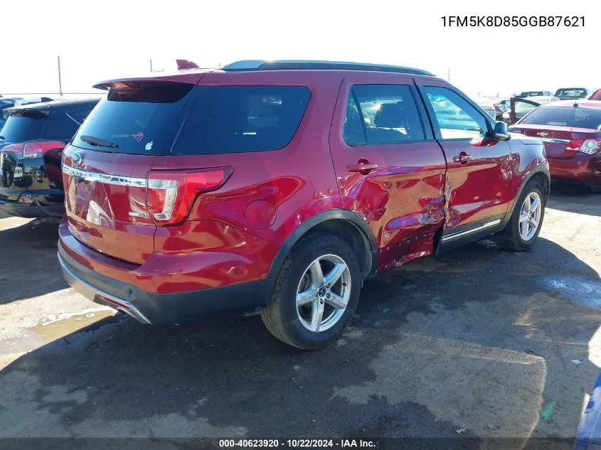 2016 Ford Explorer Xlt VIN: 1FM5K8D85GGB87621 Lot: 40623920