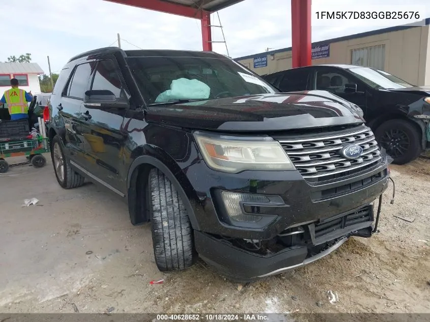 2016 Ford Explorer Xlt VIN: 1FM5K7D83GGB25676 Lot: 40628652