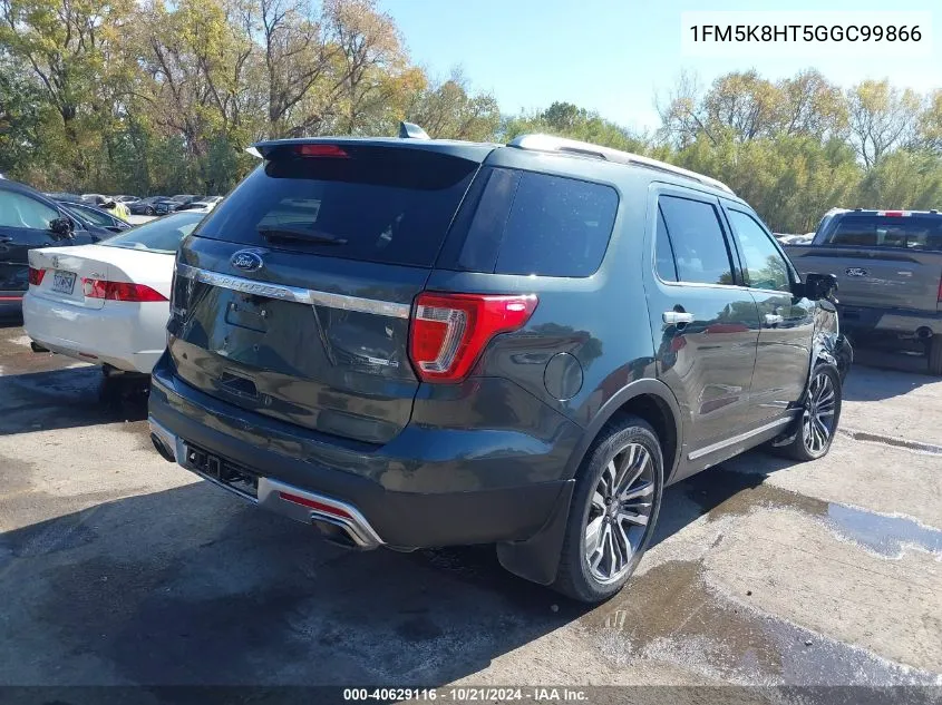 2016 Ford Explorer Platinum VIN: 1FM5K8HT5GGC99866 Lot: 40629116