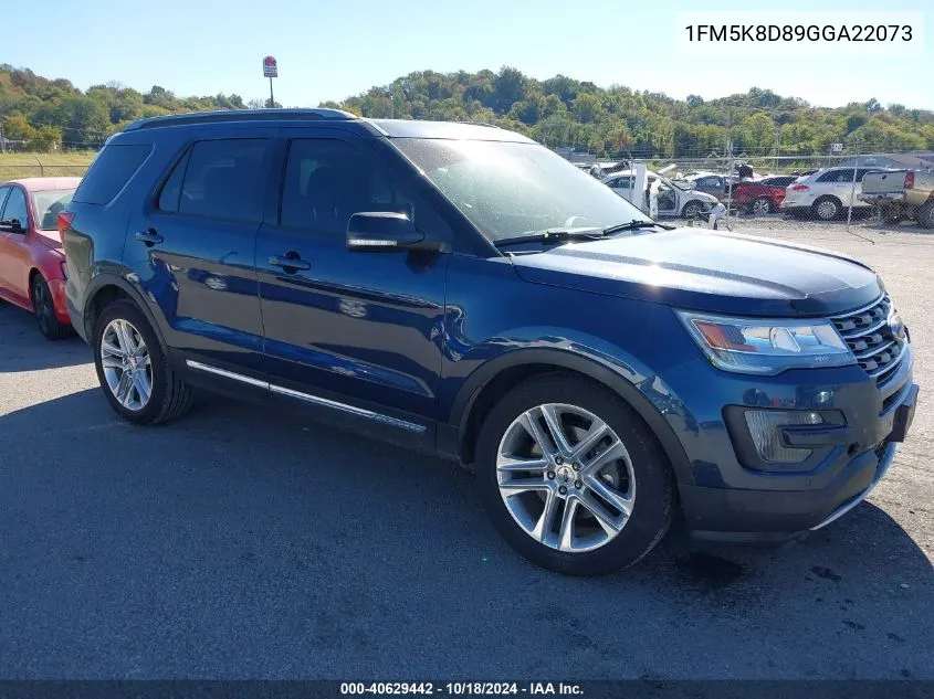 2016 Ford Explorer Xlt VIN: 1FM5K8D89GGA22073 Lot: 40629442