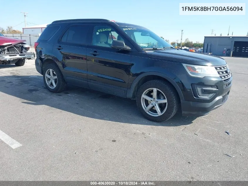 2016 Ford Explorer VIN: 1FM5K8BH7GGA56094 Lot: 40630020