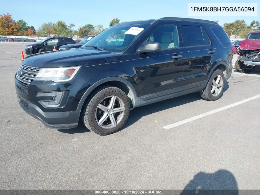 2016 Ford Explorer VIN: 1FM5K8BH7GGA56094 Lot: 40630020