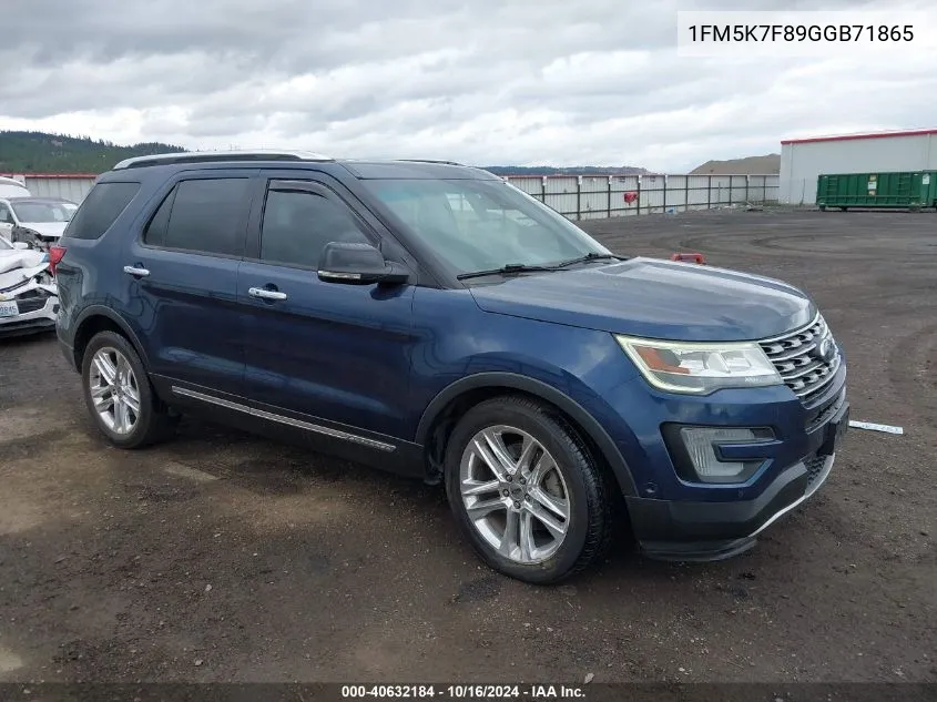 2016 Ford Explorer Limited VIN: 1FM5K7F89GGB71865 Lot: 40632184