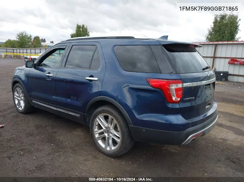 2016 Ford Explorer Limited VIN: 1FM5K7F89GGB71865 Lot: 40632184