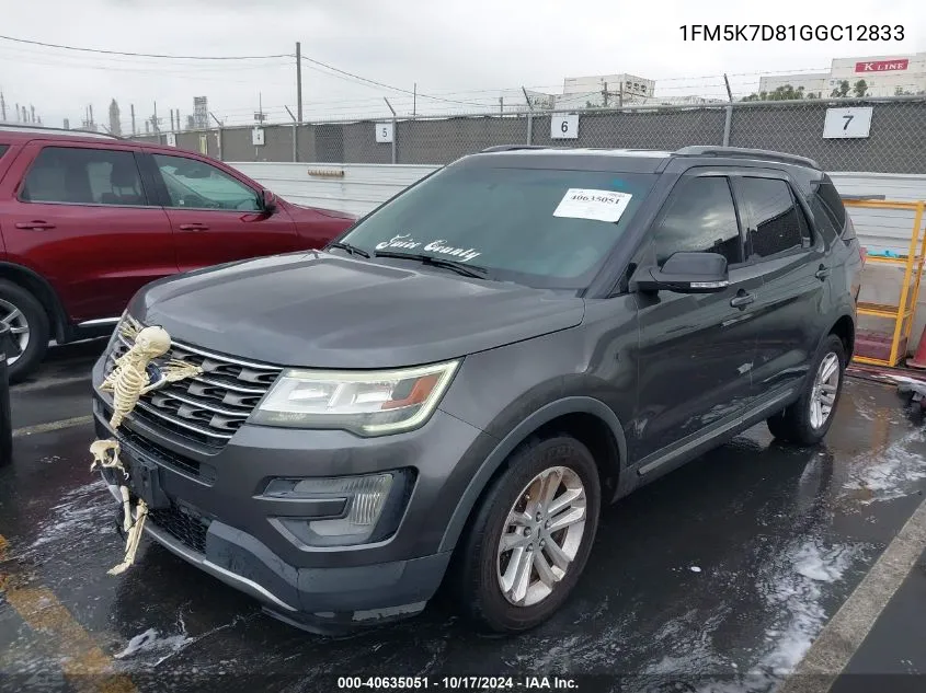 2016 Ford Explorer Xlt VIN: 1FM5K7D81GGC12833 Lot: 40635051