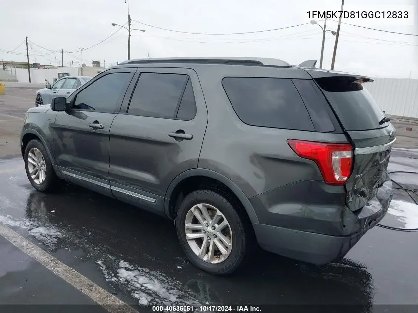 2016 Ford Explorer Xlt VIN: 1FM5K7D81GGC12833 Lot: 40635051