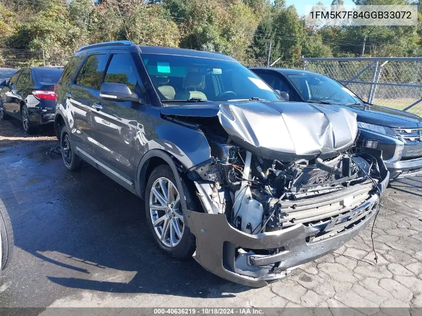 2016 Ford Explorer Limited VIN: 1FM5K7F84GGB33072 Lot: 40636219