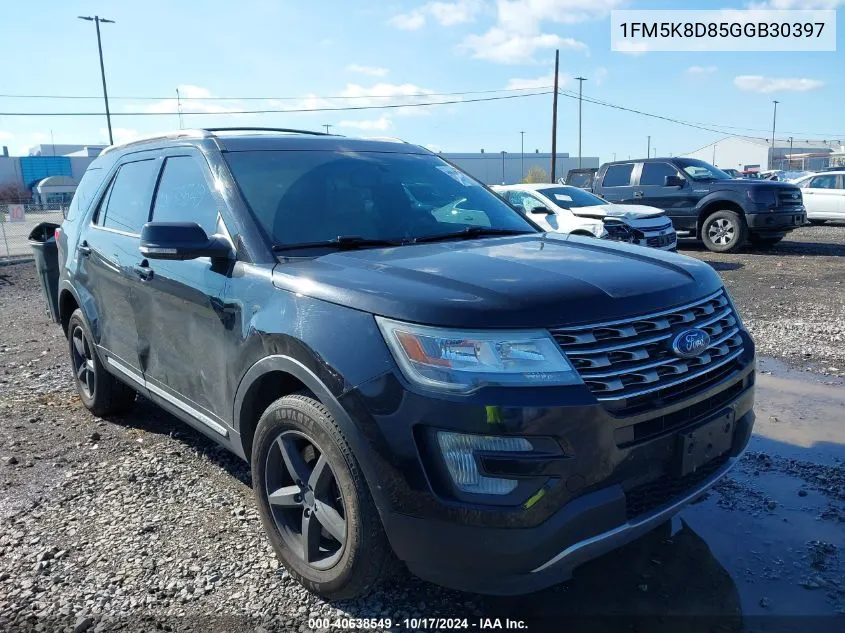 2016 Ford Explorer Xlt VIN: 1FM5K8D85GGB30397 Lot: 40638549