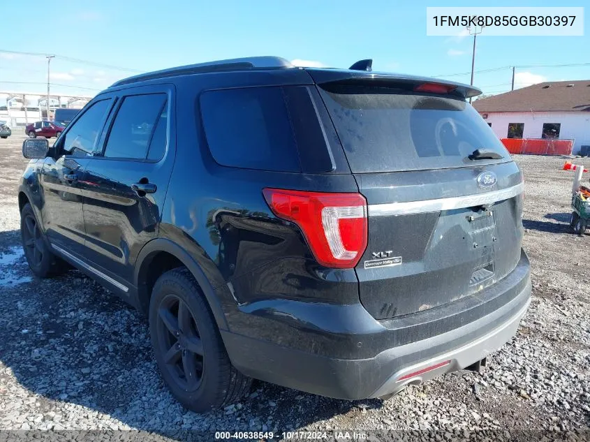 2016 Ford Explorer Xlt VIN: 1FM5K8D85GGB30397 Lot: 40638549