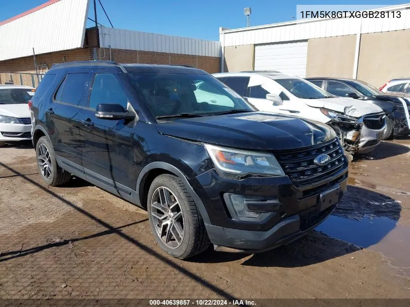 1FM5K8GTXGGB28113 2016 Ford Explorer Sport