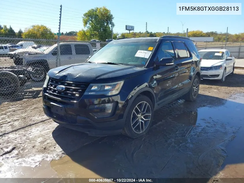 1FM5K8GTXGGB28113 2016 Ford Explorer Sport