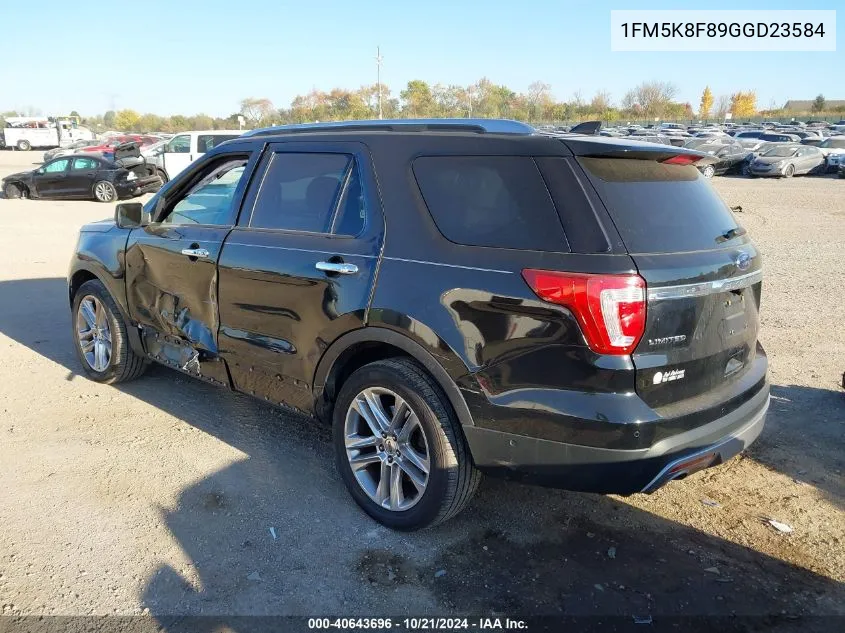 2016 Ford Explorer Limited VIN: 1FM5K8F89GGD23584 Lot: 40643696