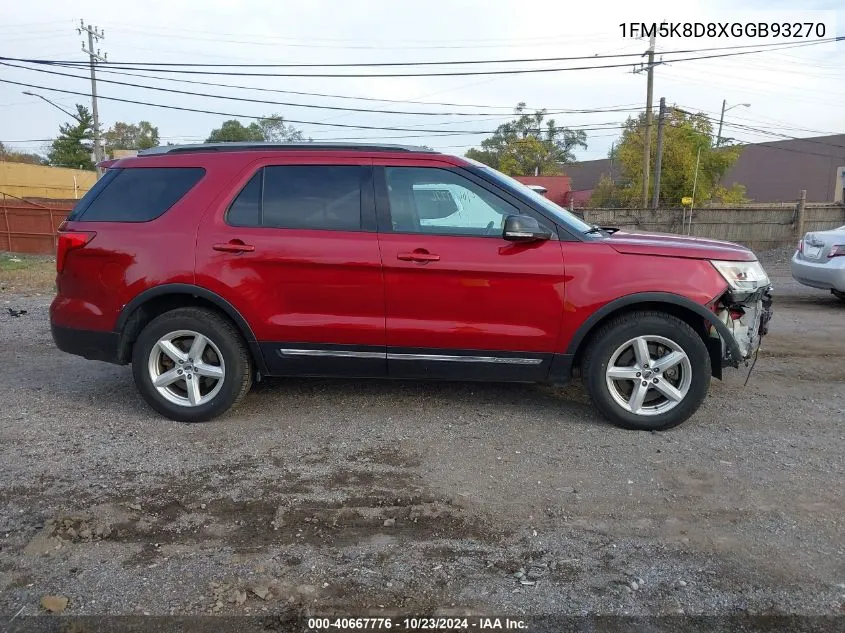 2016 Ford Explorer Xlt VIN: 1FM5K8D8XGGB93270 Lot: 40667776