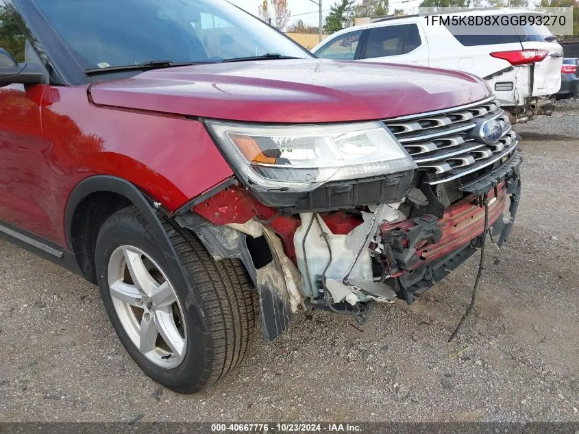 2016 Ford Explorer Xlt VIN: 1FM5K8D8XGGB93270 Lot: 40667776