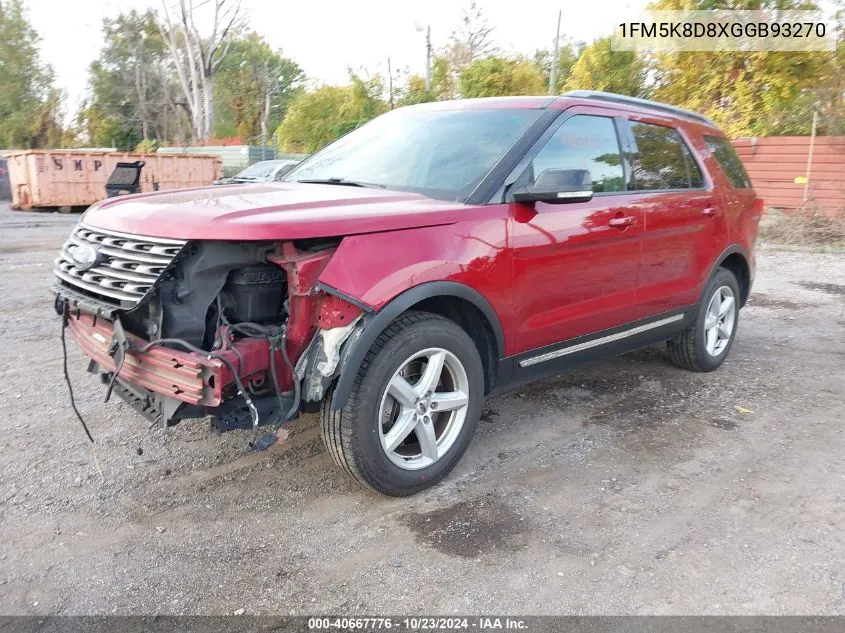 2016 Ford Explorer Xlt VIN: 1FM5K8D8XGGB93270 Lot: 40667776