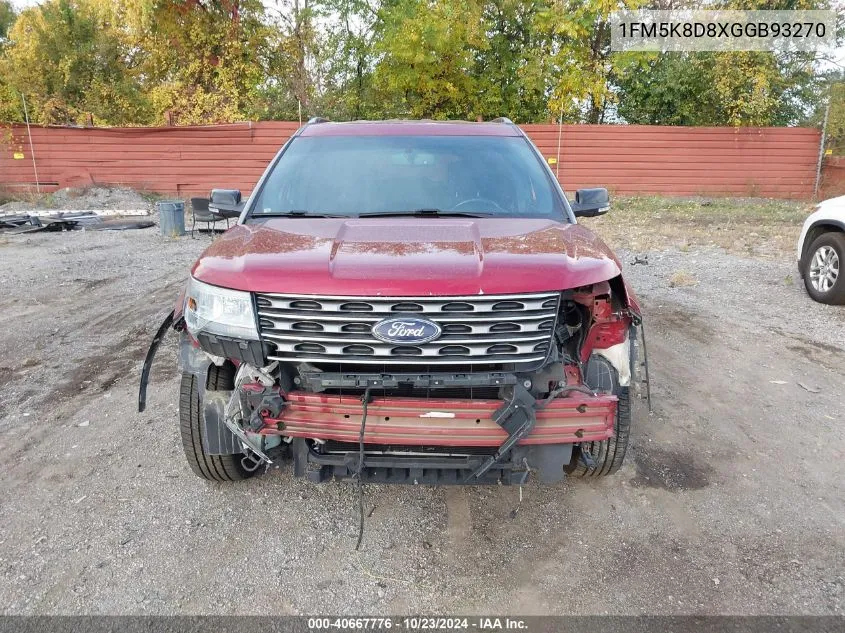 2016 Ford Explorer Xlt VIN: 1FM5K8D8XGGB93270 Lot: 40667776