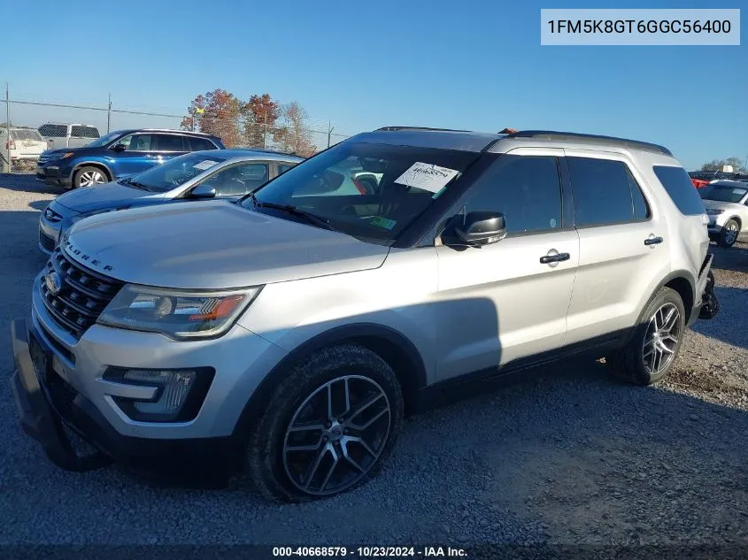 2016 Ford Explorer Sport VIN: 1FM5K8GT6GGC56400 Lot: 40668579