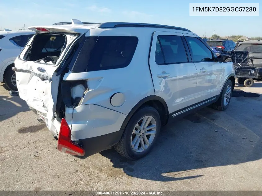 2016 Ford Explorer Xlt VIN: 1FM5K7D82GGC57280 Lot: 40671251