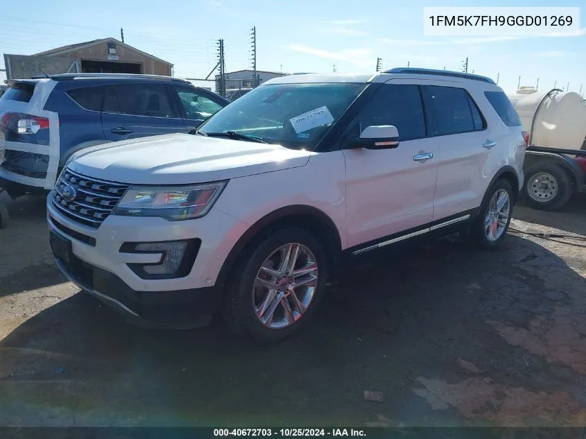 2016 Ford Explorer Limited VIN: 1FM5K7FH9GGD01269 Lot: 40672703