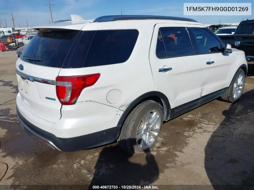 2016 Ford Explorer Limited VIN: 1FM5K7FH9GGD01269 Lot: 40672703