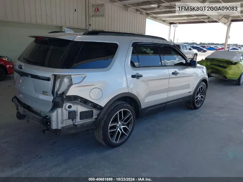 2016 Ford Explorer Sport VIN: 1FM5K8GT2GGA09083 Lot: 40681699