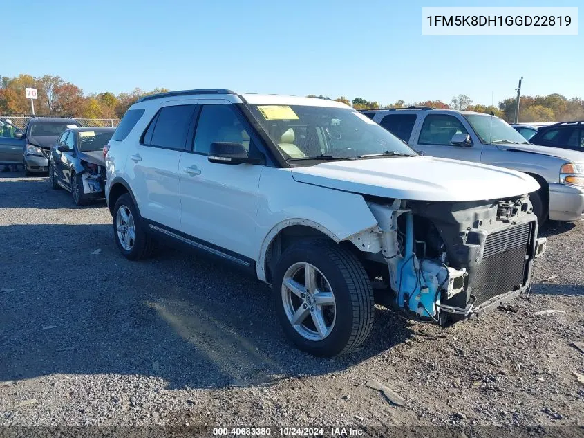 2016 Ford Explorer Xlt VIN: 1FM5K8DH1GGD22819 Lot: 40683380